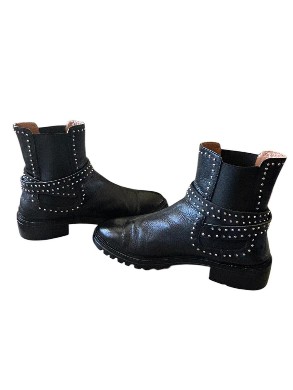 Givenchy Studded Biker Boots Black Leather Harness Moto EU 38/ US 7.5 - Picture 11 of 15